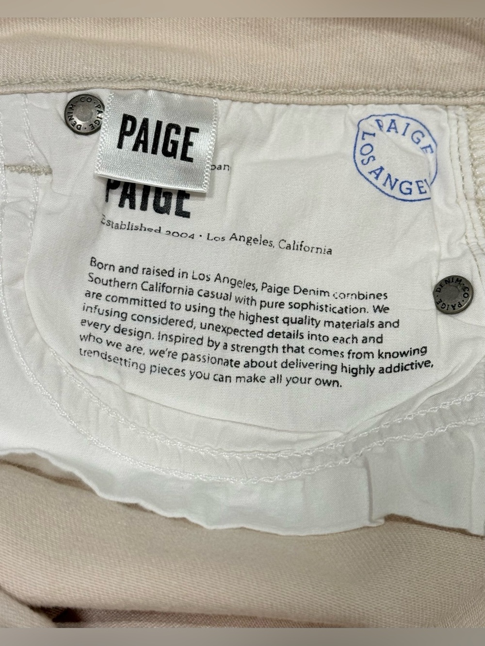 Paige Equestrian Two-Tone Skinny Jeans Ankle Zip Size 30 - Picture 12 of 12